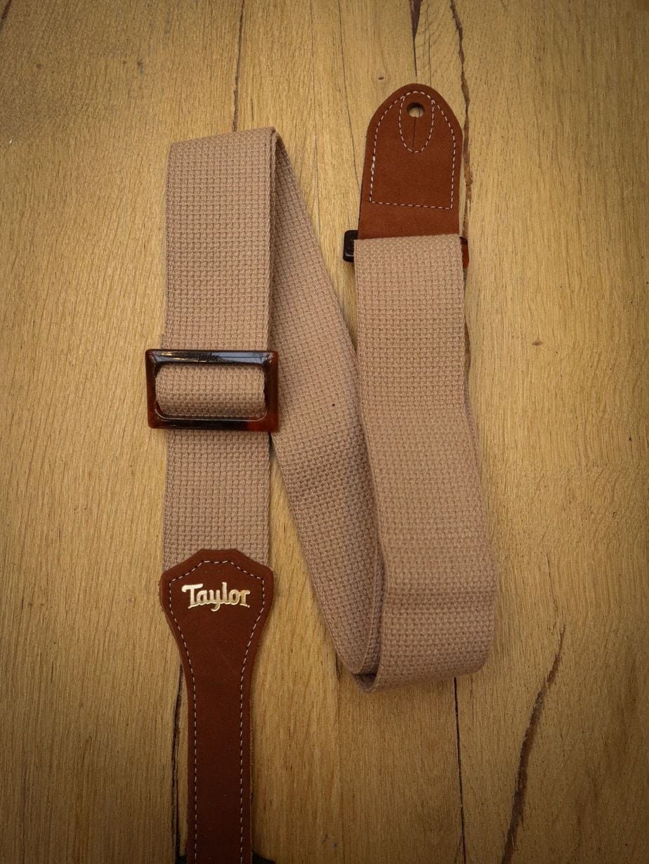Taylor Tan Cotton GS Mini Guitar Strap Kauffmann's Guitar Store