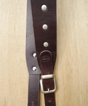 Liam's Stud Leather Strap Darkbrown
