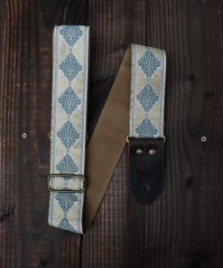 Bluebird Vintage-Style Guitar Strap Blue & Yellow Gold