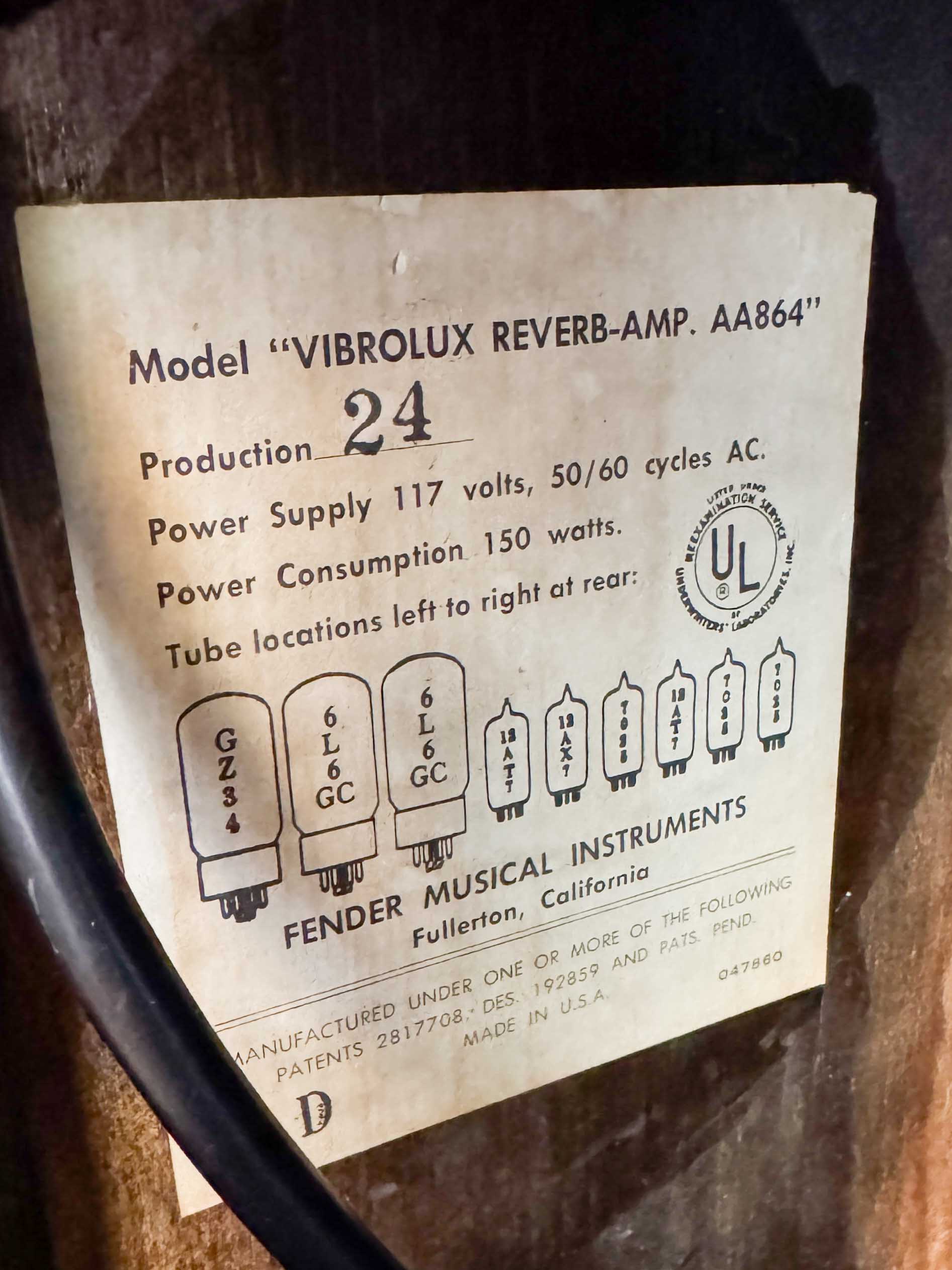 1966 Fender Vibrolux Reverb Pre-Owned - Afbeelding 7